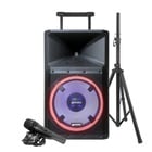 Gemini GSP-L2200PK 15” 2200W Loudspeaker with LED Lightshow, Speaker Stand and Mic