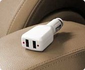 RadTech AUTO-POWER  In-Vehicle Dual USB iPod & iPhone Car Charger, 5v, 500mA output