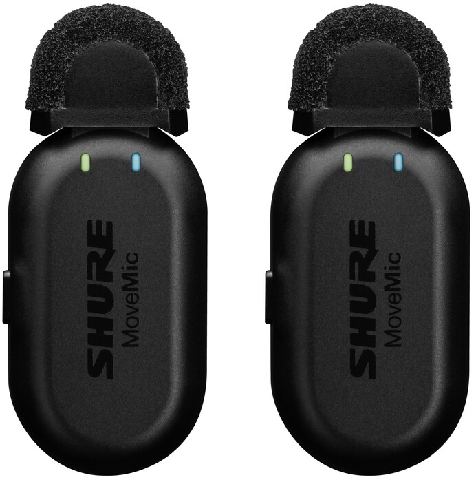 Shure MoveMic Two Pair Of Wireless Clip-On Microphones With Charge Case