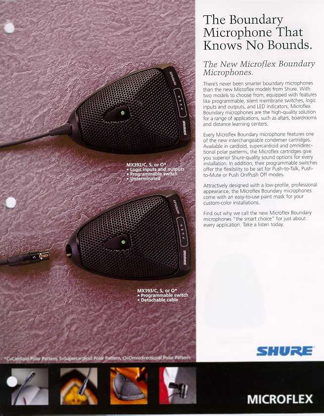 Shure Mx393 O Microflex Omnidirectional Boundary Microphone With 12 Ft 3 Pin Xlr Cable