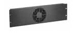 3RU Black Aluminum Single Fan Rack Panel