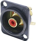 D Series RCA Jack with Red Isolation Washer, Black Housing