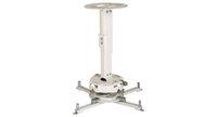 White Precision Gear 17"-25" Adjustable Projector Ceiling/Wall Mount - 50lbs. Weight Capacity