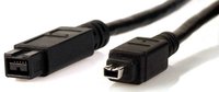 Firewire Cable, 9-pin - 4-pin, 3ft, Black