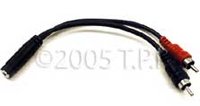 6" Mini TRS-F to Dual Male RCA Y-Cable