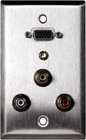 WallPlate,SS,VGA-F/3RCA/3.5MM