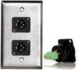 Wall Plate 1gang 2XLR 3pin(M) 