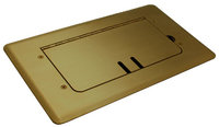 Mystery Electronics FMCA2100 Brass Self-Trimming Steel Floor Box with Cable Slots, WITHOUT Inserts
