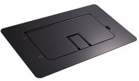 Black Flat-Trimming Steel Floor Box with Cable Slots, WITHOUT Inserts