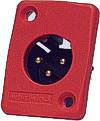 Whirlwind WC3MQRD XLRM Chassis Connector, Red