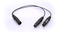 Y-Cable, XLRM to Two XLRF, 1.5ft