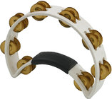 Rhythm Tech RT1021 White Tambourine with Brass Jingles