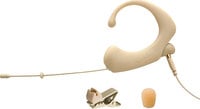 Que Audio DA12DE Single Cushion Omnidirectional Short Boom Headworn Microphone in Beige with -45dB Sensitivity and NO Adapter (Required)