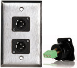 My Custom Shop WPL1114-TB 1G Black Anodized Wallplate w/Two-3-Pin XLR-M-Terminal Blocks