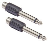 RCA Female to 1/4" TS Male Adapter - 2-Pack