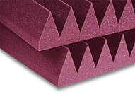 2' x 2' x 4" StudioFoam Burgundy Acoustic Panel Wedge