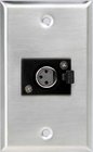 Single Gang Stainless Steel Wall Plate with One 3-Pin XLR-F