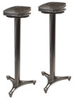 1 Pair Studio Monitor Column Stands in Black with Adjustable Angle and Axis, Foam Platform