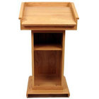 AmpliVox SW3020-HANDHELD-OAK Wireless Victoria Lectern with Handheld Wireless Transmitter in Oak Finish