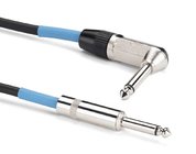 20' Tourtek Instrument Cable, 1/4" Mono Male to Male with One Right Angle Connector