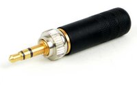 3.5mm Locking Stereo Plug, Black Handle and Gold Plug