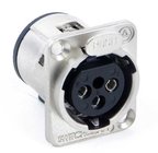 3 Pin XLR-F Connector, Black/Gold
