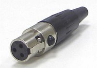 Tini-QG 4 Pin Mini XLR Cable Connector, Large Flex Relief