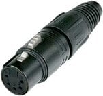 5-pin XLRF Cable Connector, Black with Gold Contacts
