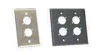 Single Gang Wallplate with 2 D Series Punches, Silver