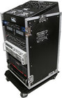 10U Slant Mixer Rack, 16U Vert. Rack w/ Caster Kit