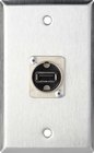1-Gang Stainless Steel Wall Plate with 1 USB A to B Barrels