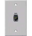 CAT5e feedthrough single gang wall plate.