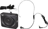 50W Portable Waistband PA Amplifier in Black with Headset Microphone and USB Port