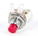 Tiny Switch, 0.25" Rear Mount Pushbutton Switch, Red Button