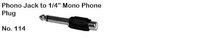 2-Contact 1/4" Male to RCA/Phono Female Adapter