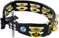 Latin Percussion LP179 Cyclops Mountable BlackTambourine with Dimpled Brass Jingles