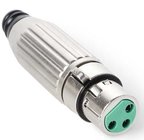 XLR Female Cable End Connector, Black/Gold