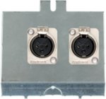 FP2 Floor Pocket Connector Plate with 2x Neutrik NC3FDL-1 "D-Series" 3-Conductor Latching XLR-F Connectors