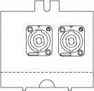 FP2 Floor Pocket Connector Plate with 2x NL4MP "D-Series" 4-Conductor Speakon Connectors