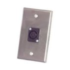 Plateworks Single-Gang Stainless Steel Wall Plate with 1x Plastic XLR-F Connector