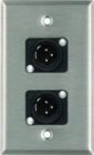 Plateworks Single-Gang Stainless Steel Wall Plate with 2x XLR-M Connectors