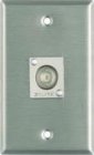 Plateworks Single-Gang Stainless Steel Wall Plate with 1x Flush BNC Feed Thru Connector