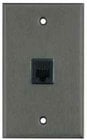 Plateworks Single-Gang Black Wall Plate with 1x RJ45 Jack