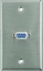 Plateworks Single-Gang Stainless Steel Wall Plate with DB 9-Pin Pass Thru