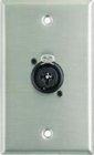 Plateworks Single-Gang Stainless Steel Wall Plate with 1x XLR-F/ 1/4"TRS-F Combo Jack