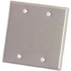 Plateworks Dual-Gang Stainless Steel Blank Wall Plate