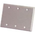 3-Gang Blank Wallplate, Steel