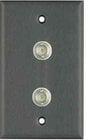 Plateworks Single-Gang Black Anodized Aluminum Wall Plate with 2x BNC Connectors