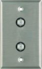 Plateworks Single-Gang Stainless Steel Wall Plate with 2x Coaxial Feed Thru Connectors