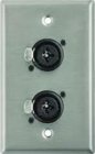 Plateworks Single-Gang Stainless Steel Wall Plate with 2x XLR-F/ 1/4" TRS-F Combo Jacks